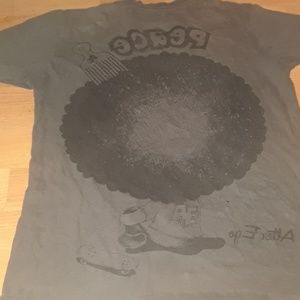 Gray, and black peace shirt
